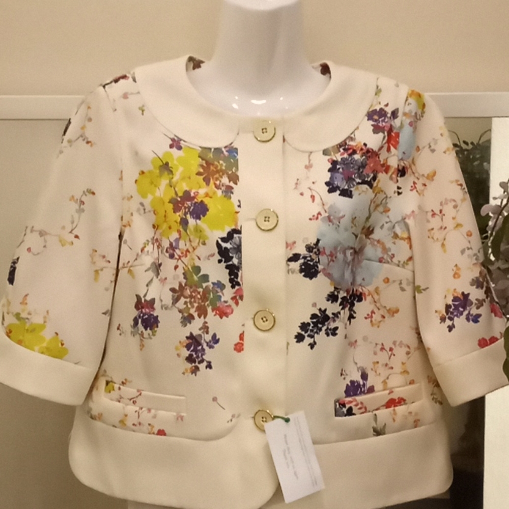 Ted Baker Zohe Summer Bloom Canvas Crop Jacket - Picture 6 of 17
